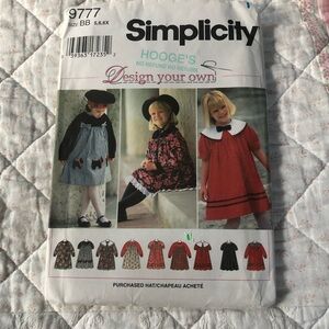 Simplicity Pattern 9777 - sizes 5-6-6x Design your own dress pattern. Uncut